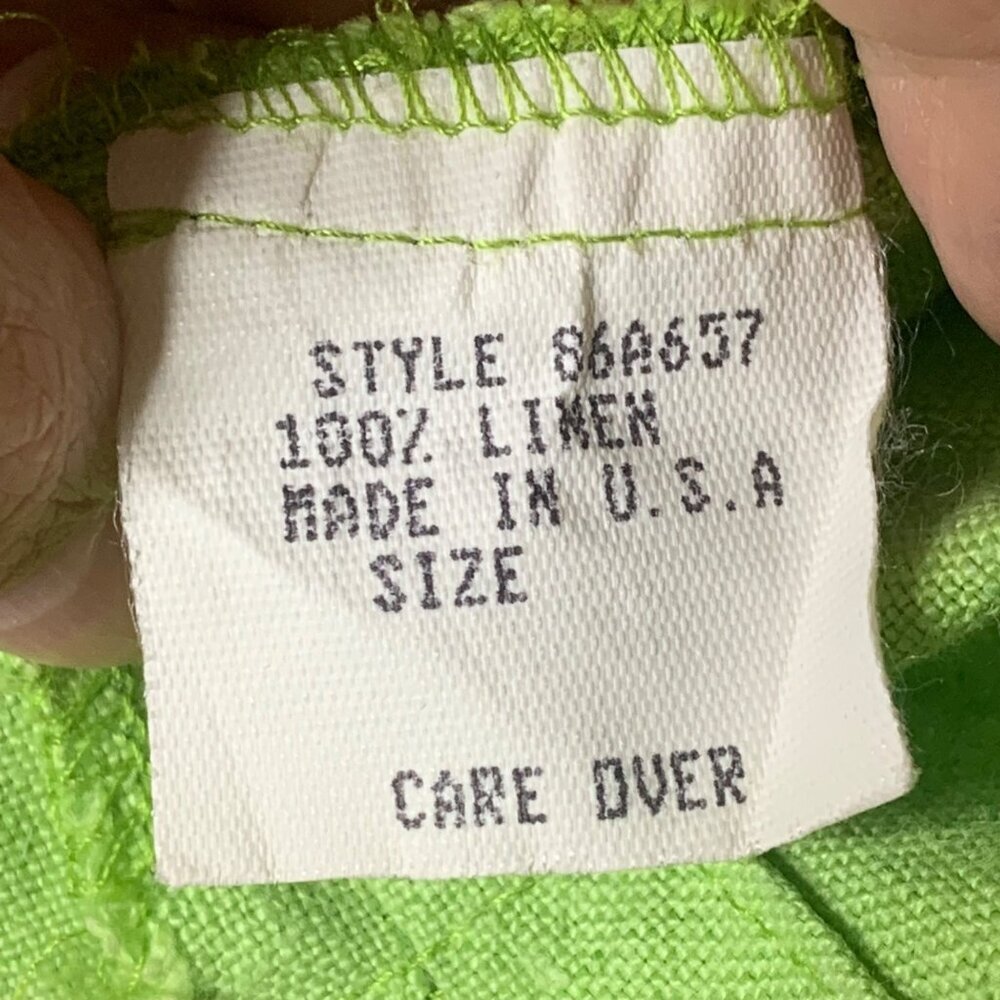 David Dart Collection Linen Green Button Front Tu… - image 6